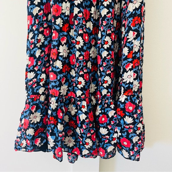 Kate Spade Navy 100% Silk Daisy Floral Midi Dress - Picture 8 of 12